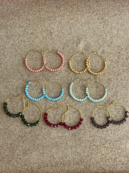 boucles d'oreilles creoles perles