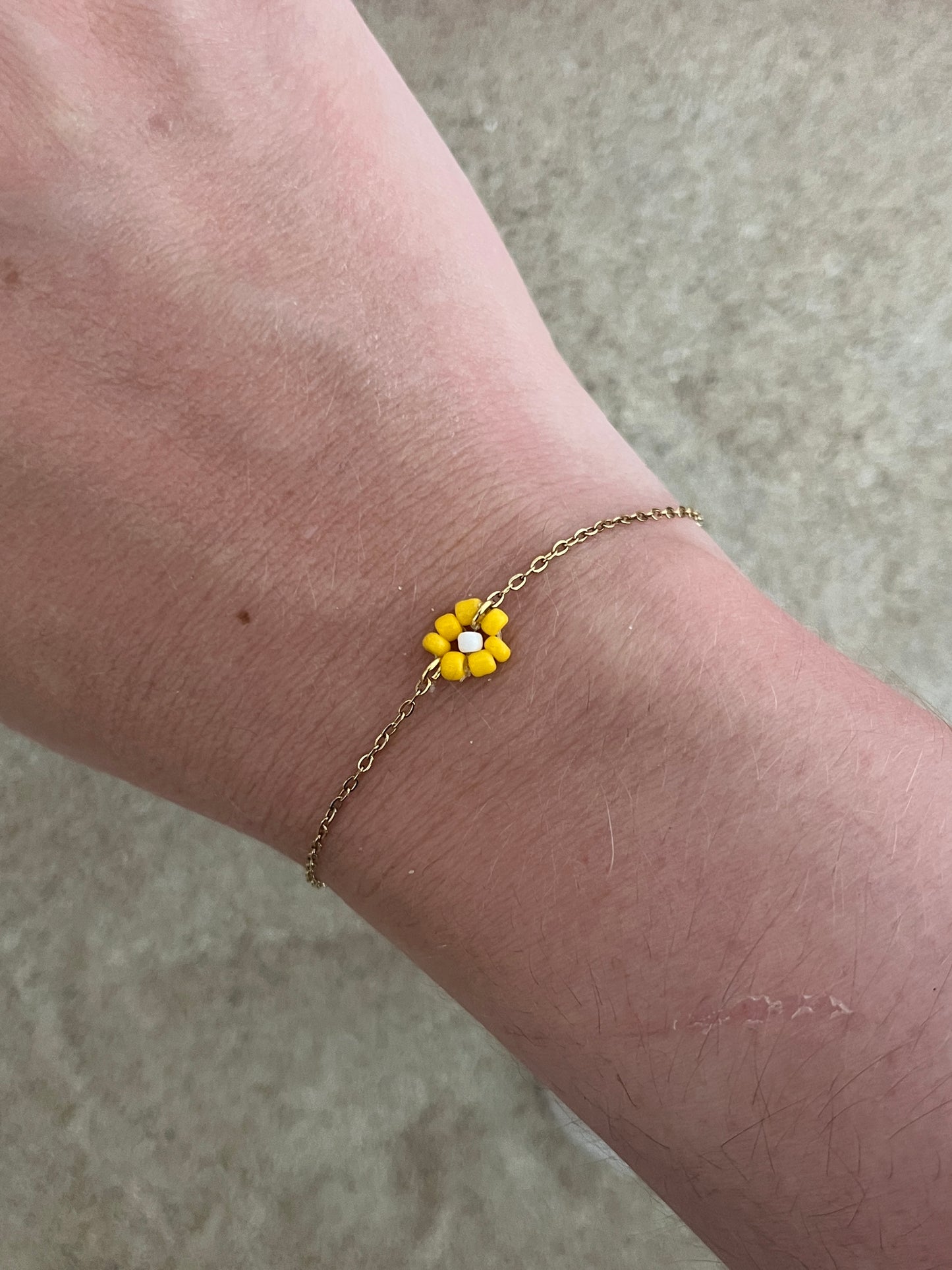 bracelet fleur jaune