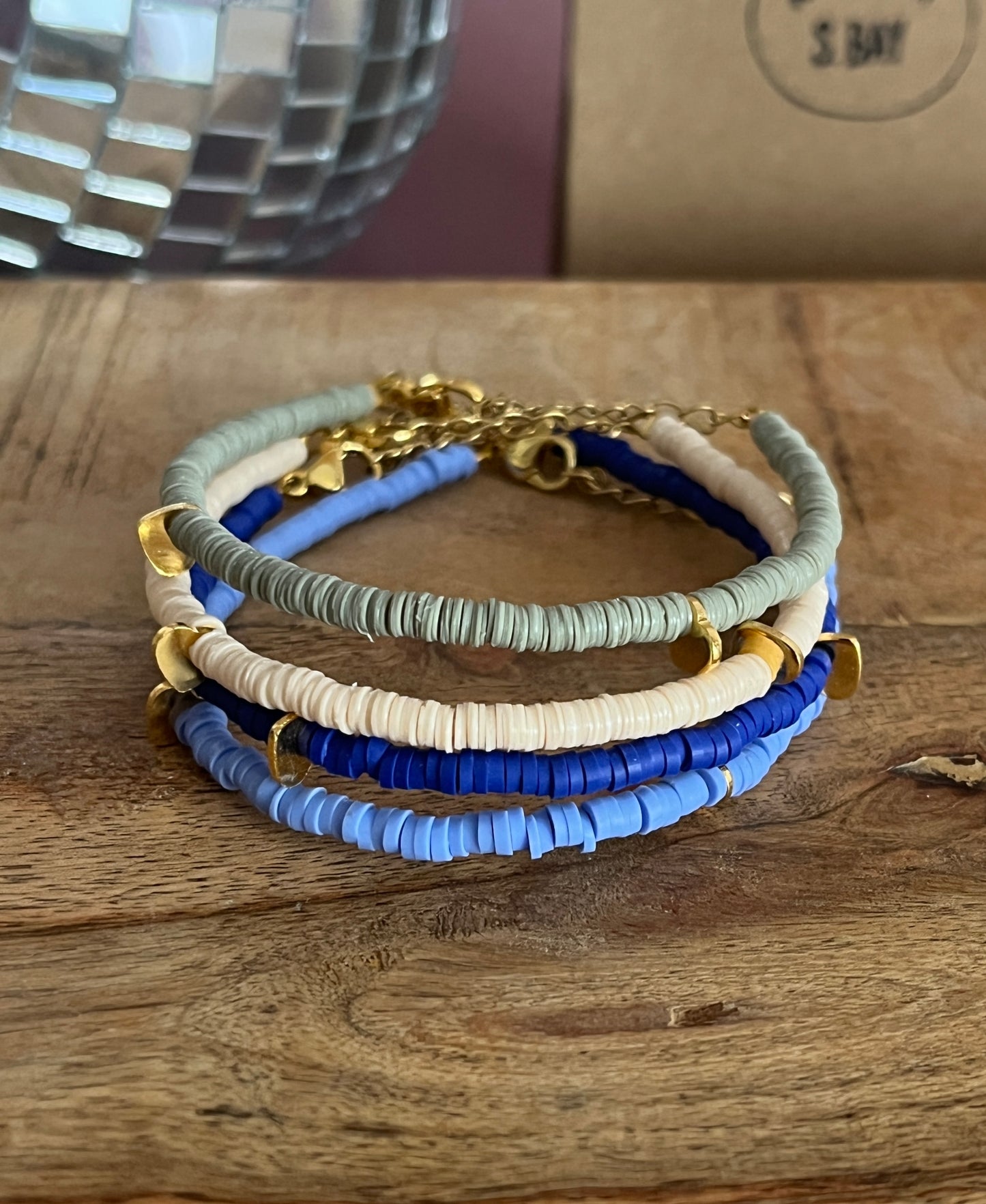 bracelet heishi coeur