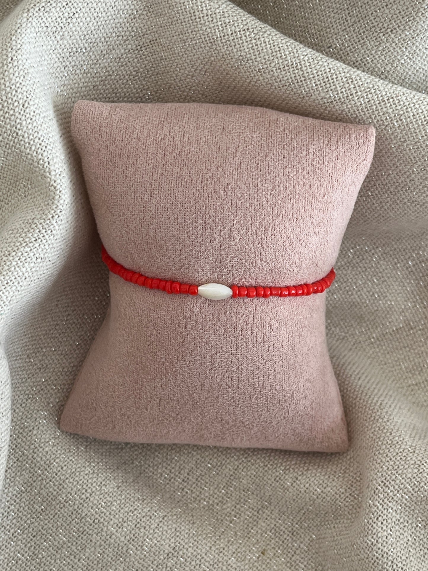 bracelet perles rouge