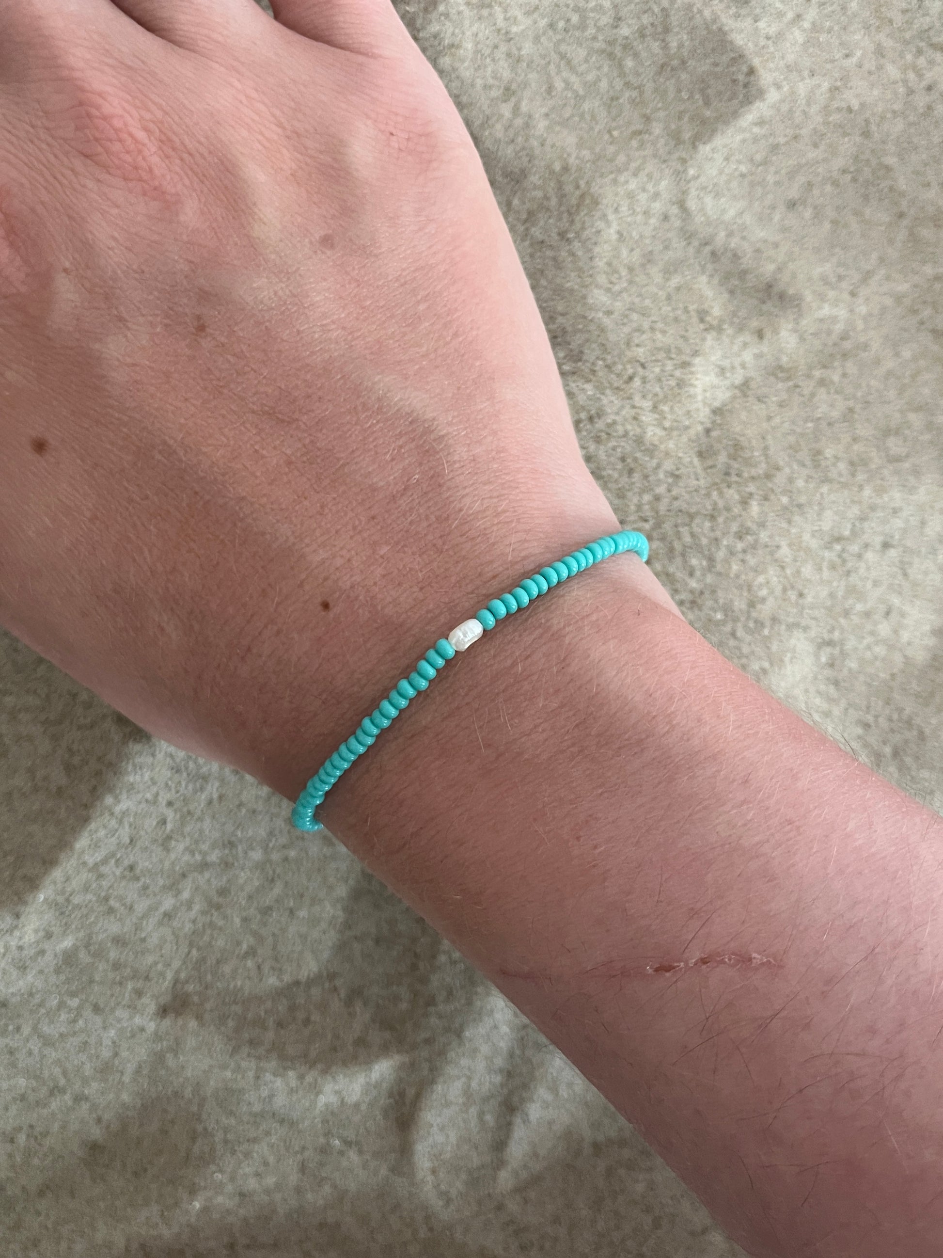 bracelet perles turquoise