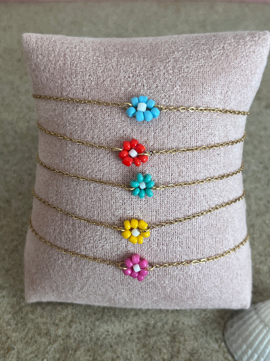 bracelets minimaliste fleur perles