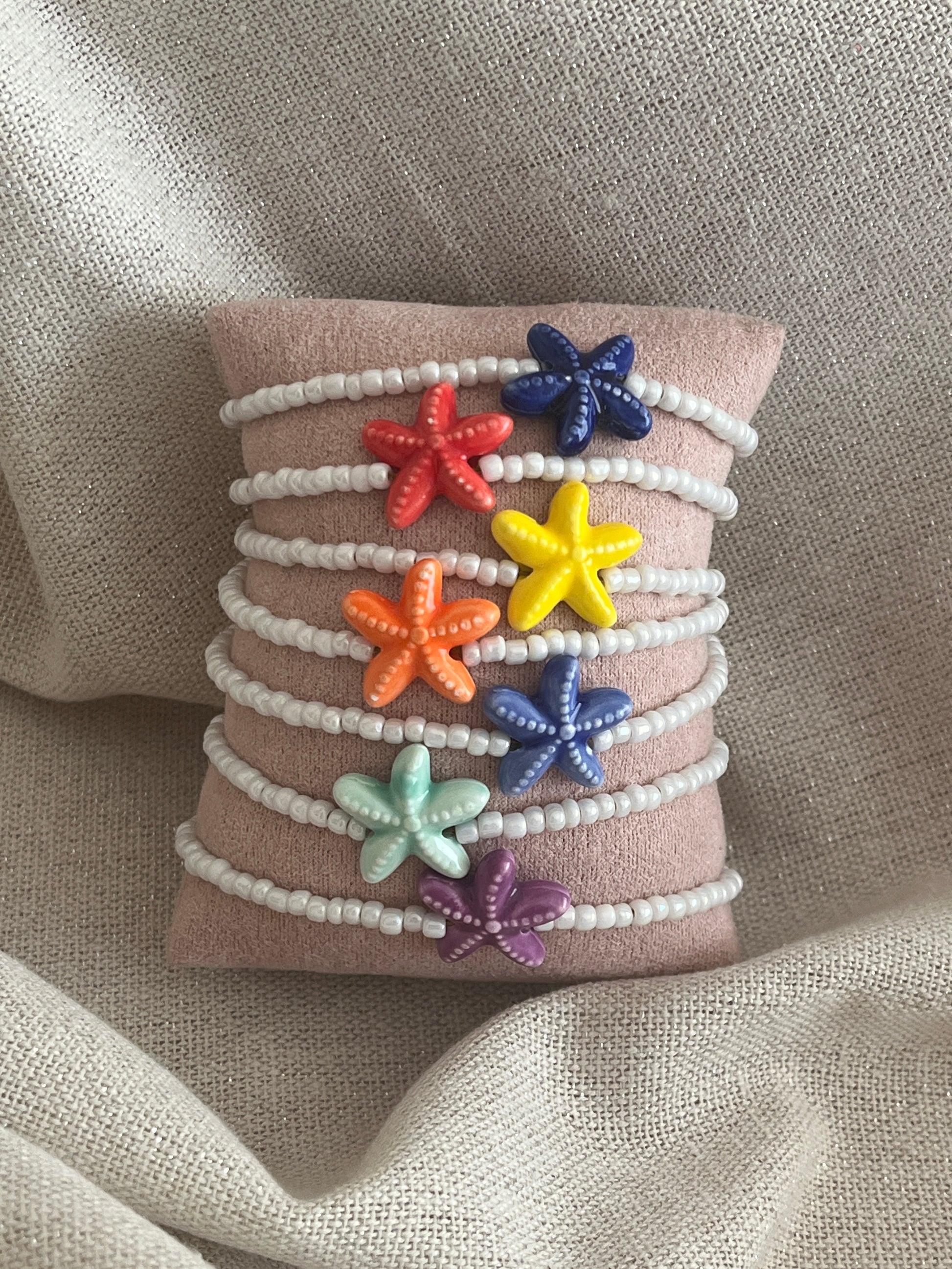 bracelet perles etoile de mer