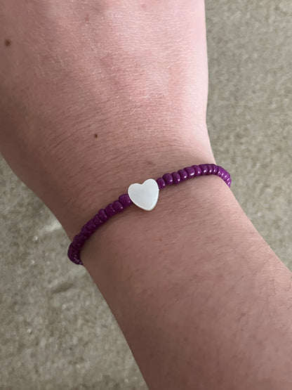 bracelets perles nacre violet