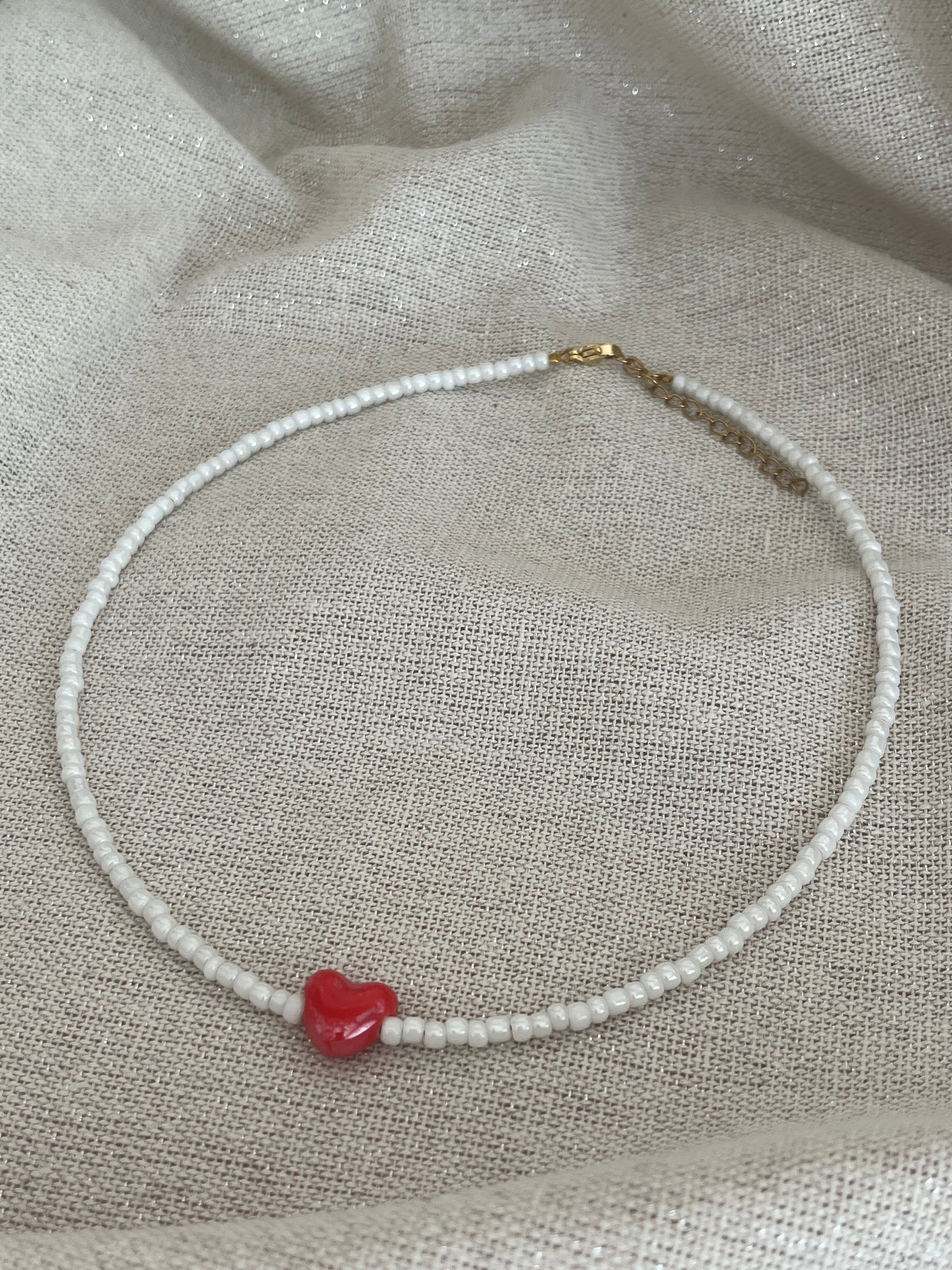 collier coeur rouge tendance
