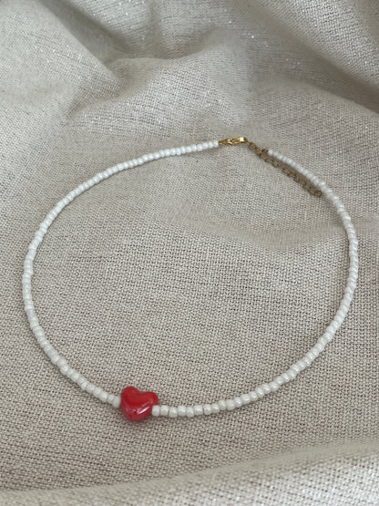 collier coeur rouge tendance