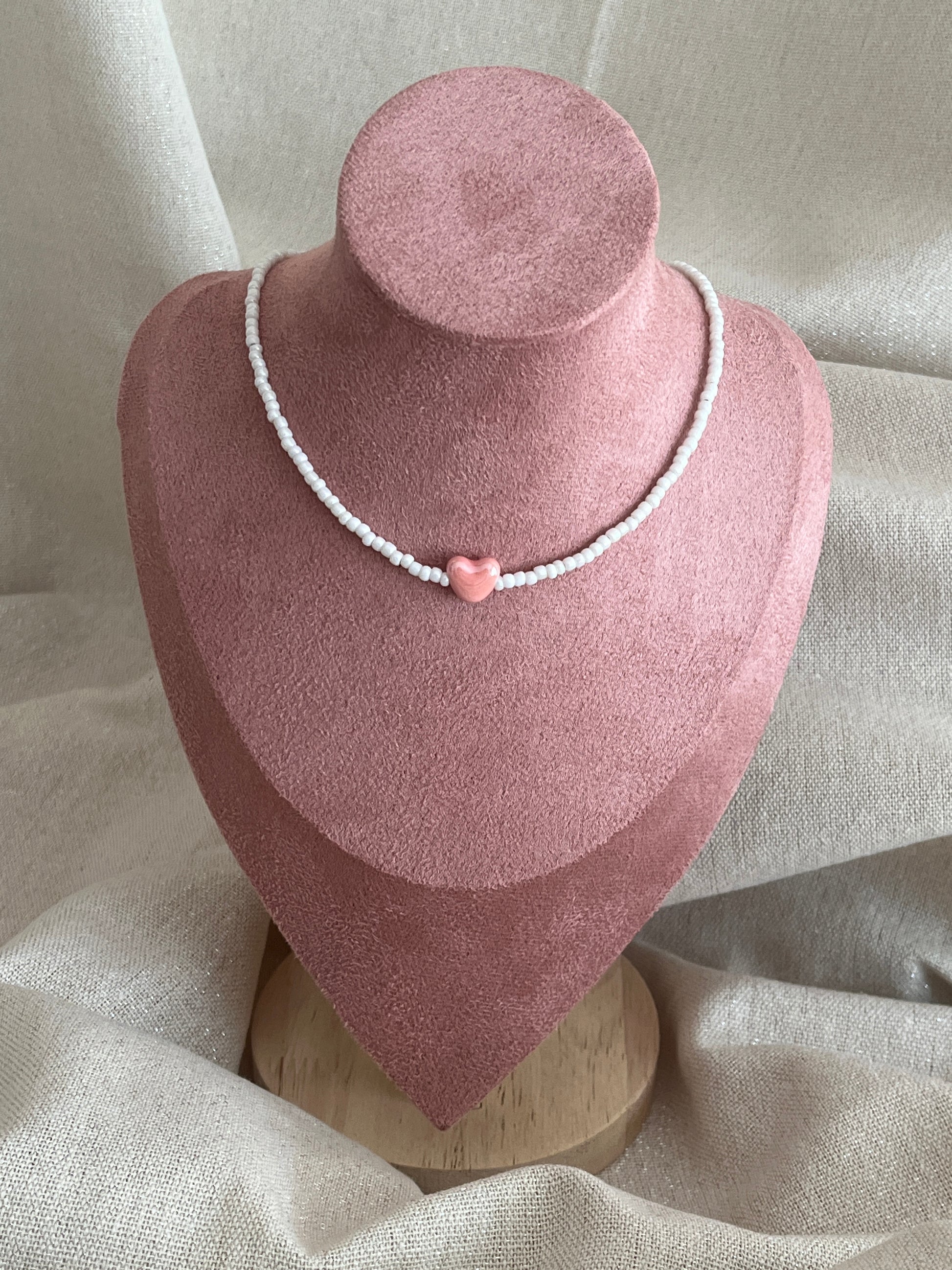 collier peche coeur tendance