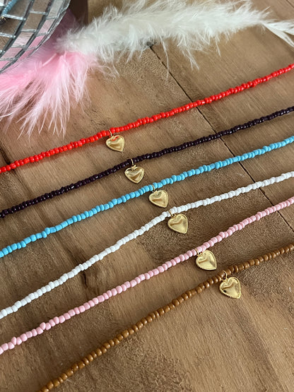 collier perles coeur