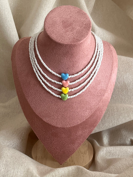 collier tendance coeur ceramique