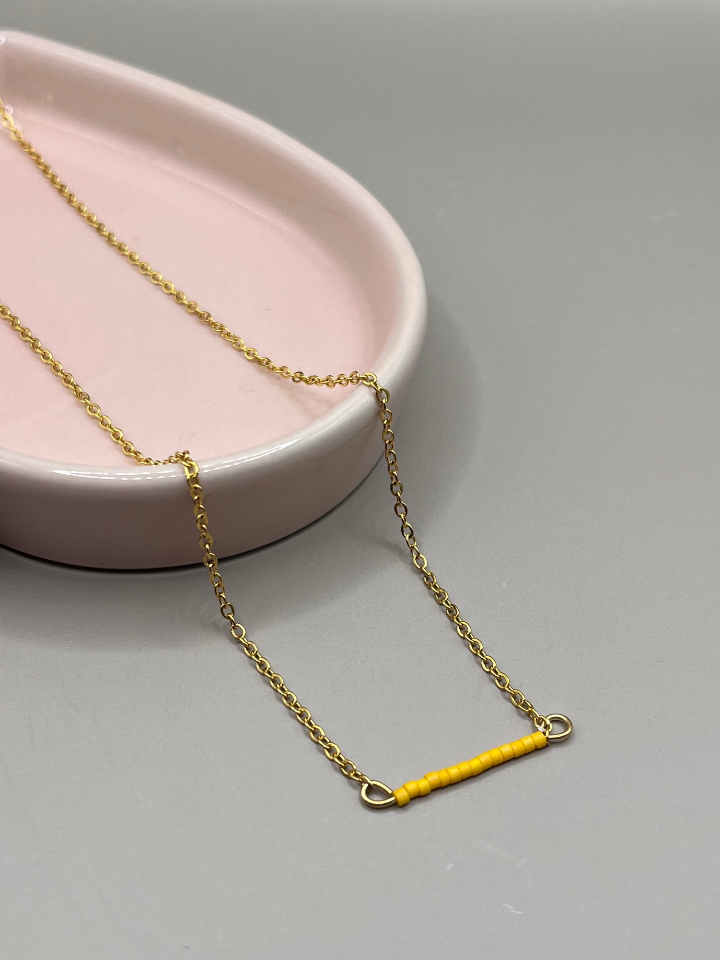 collier acier inoxydable dore