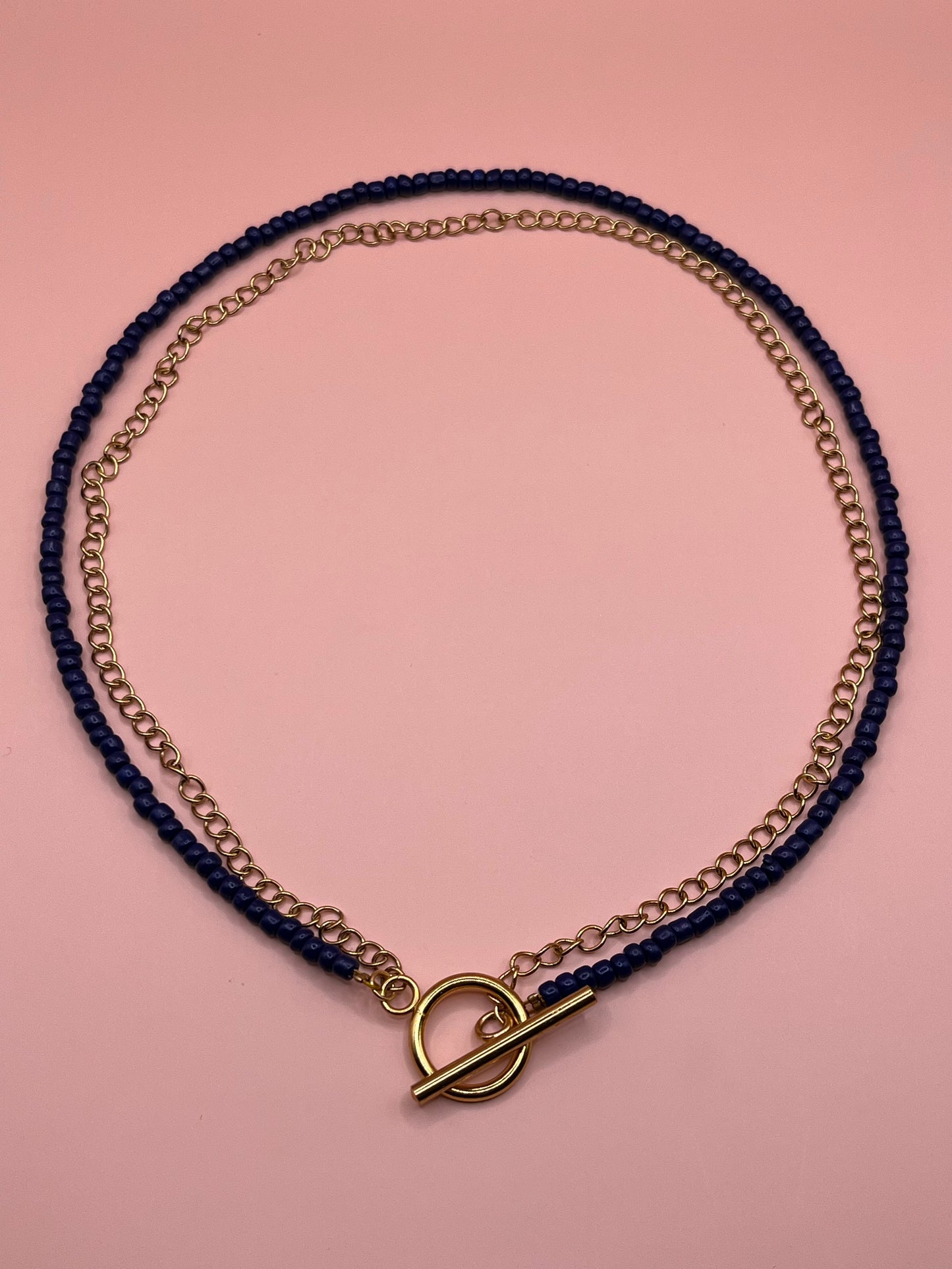 collier double rang fermoir