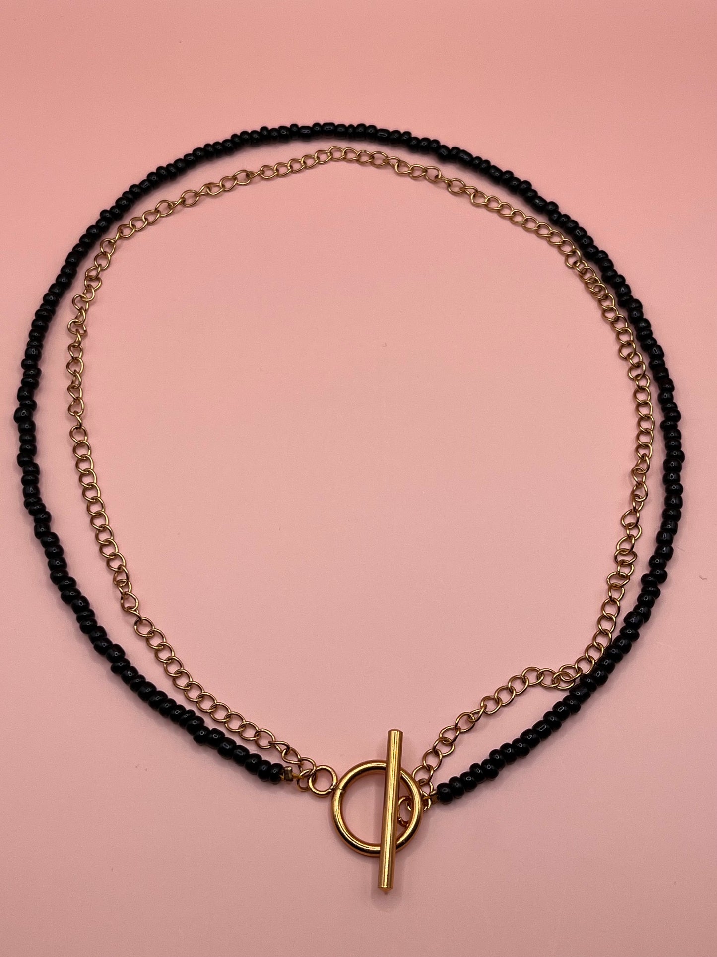 collier double rang fermoir ot