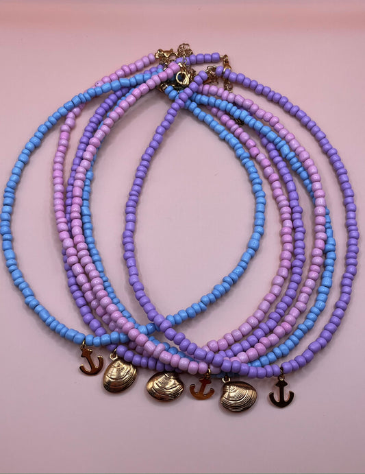 collier perles ancre