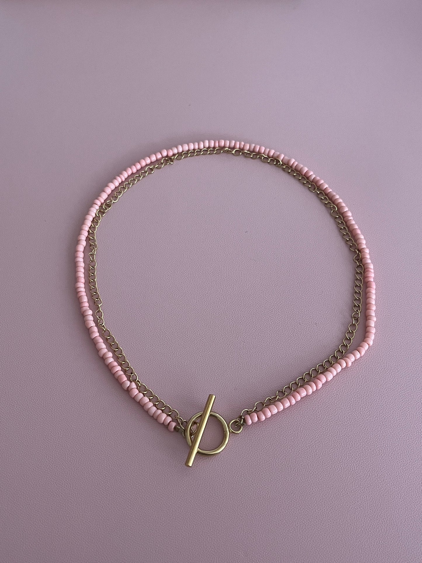 collier perles peche double rang