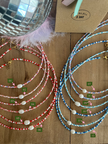 colliers perles colorees 