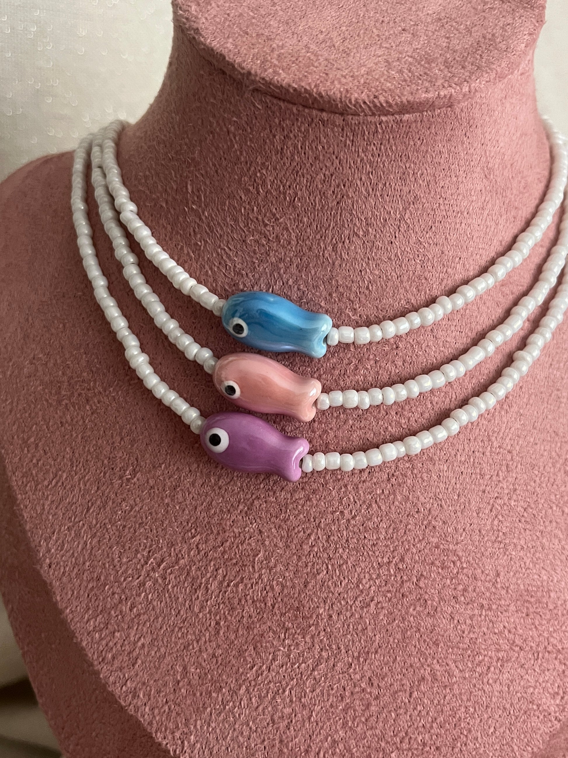 colliers tendance perles ceramique