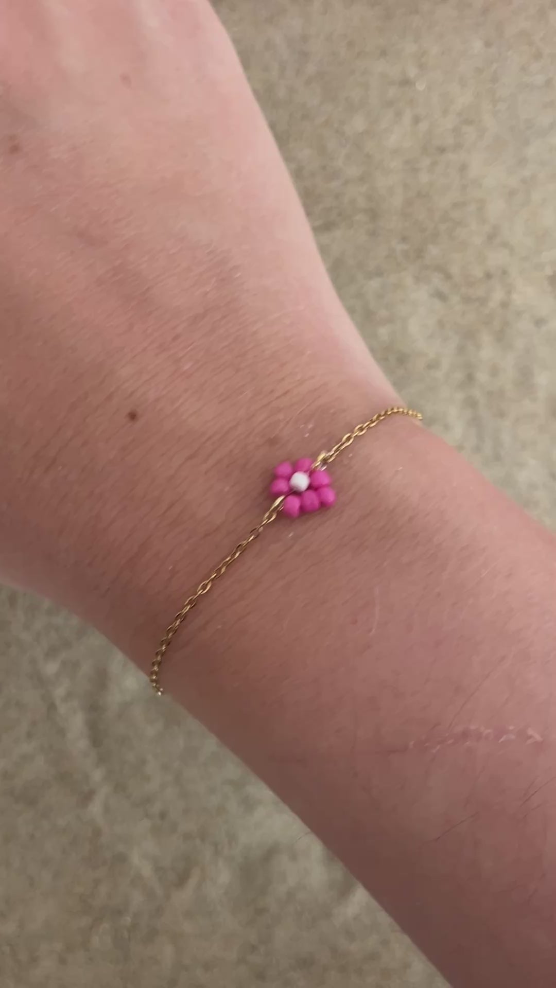 bracelet perles fleurs