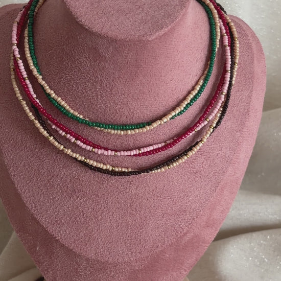 collier multi rang perles torsade
