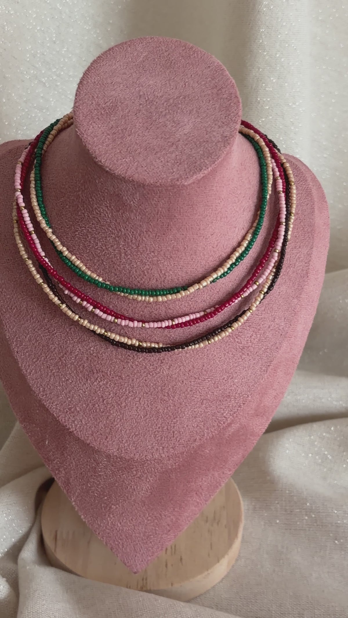collier multi rang perles torsade