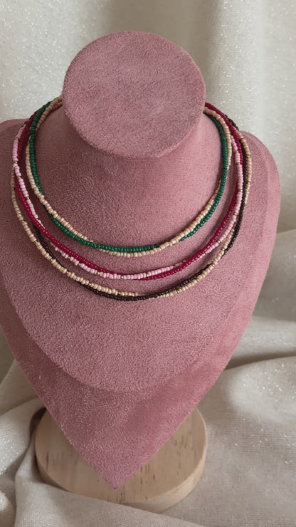 collier multi rang perles torsade