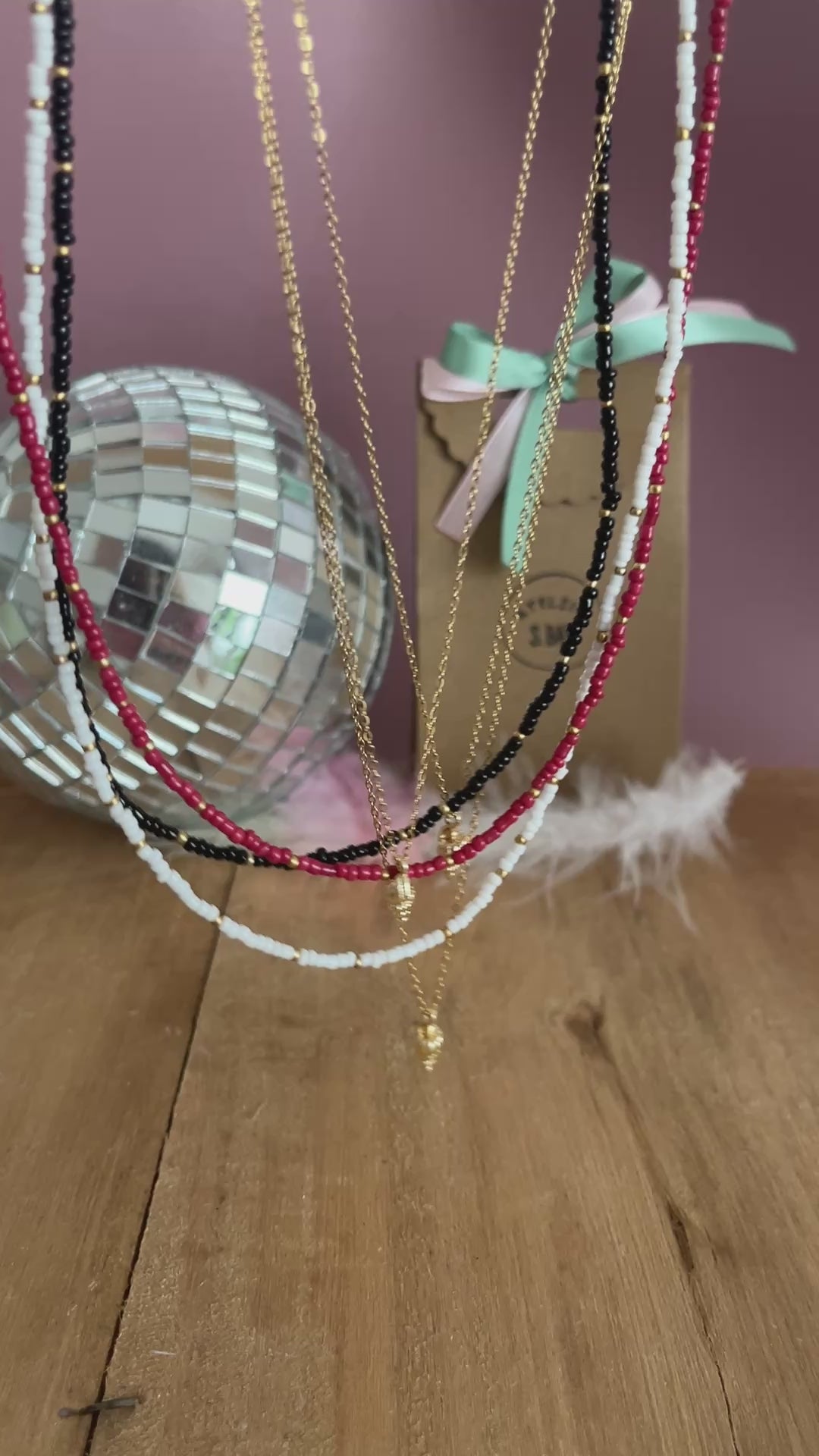 sautoir perles chaine acierinoxydable