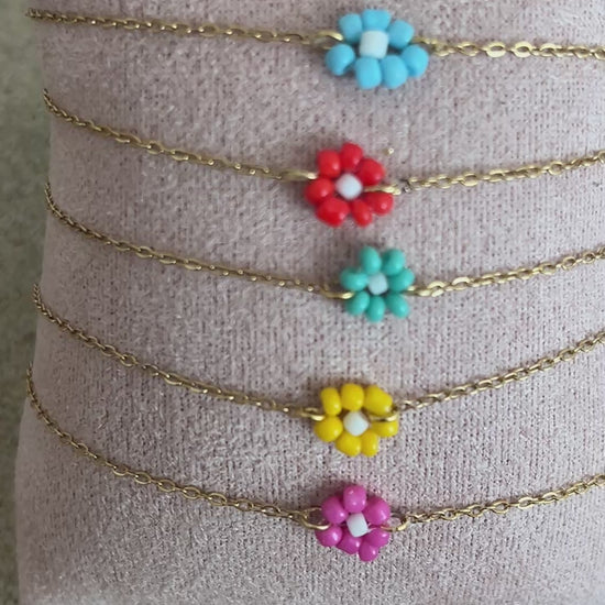 bracelets perles minimaliste fleur