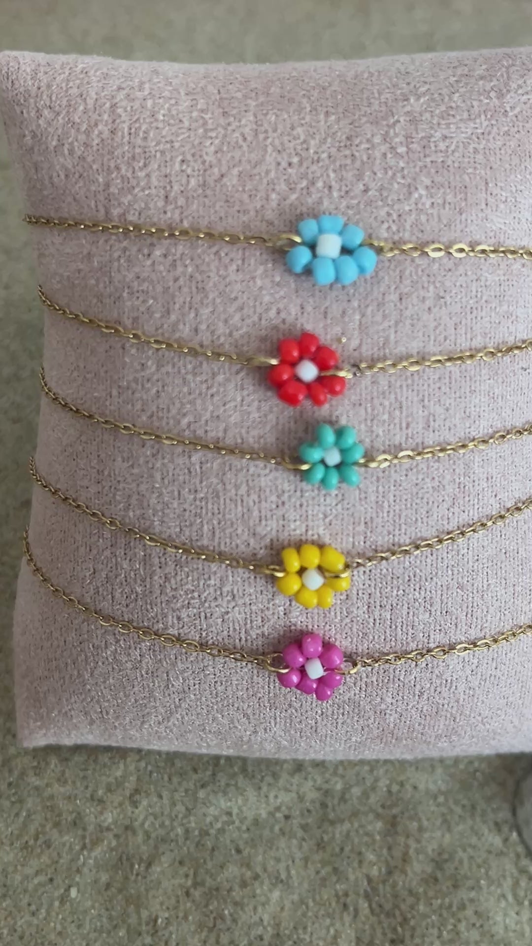 bracelets perles minimaliste fleur